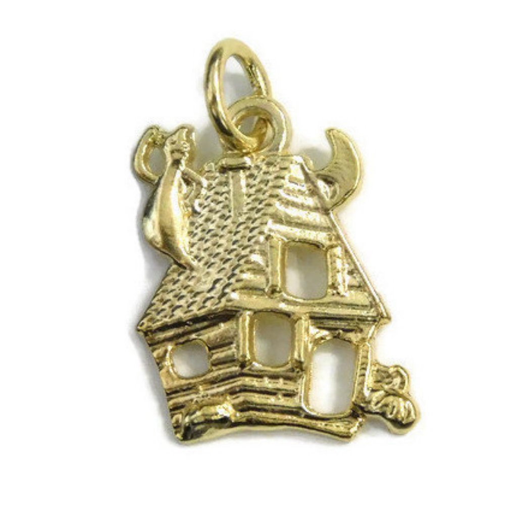 Haunted House Pendant 14k Yellow Gold!!